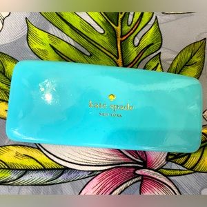 Kate spade aqua and green glasses case